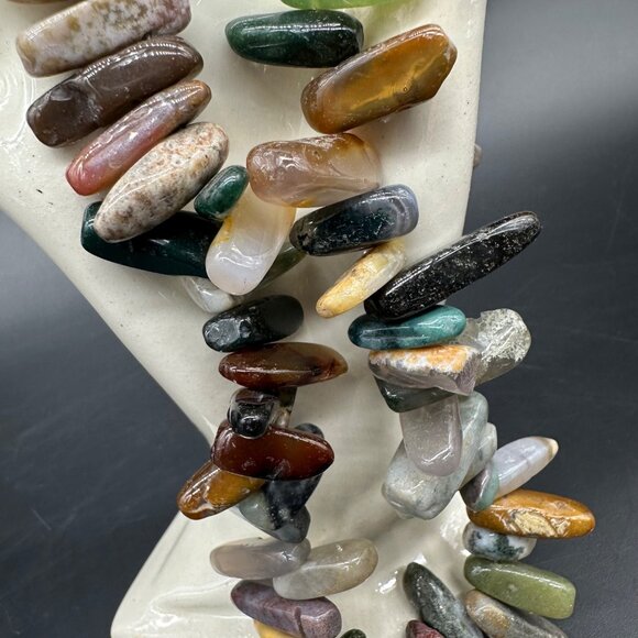 Jewelry - Natural Stone Beaded Necklace Adjustable Length Multi Color Southwestern Boho